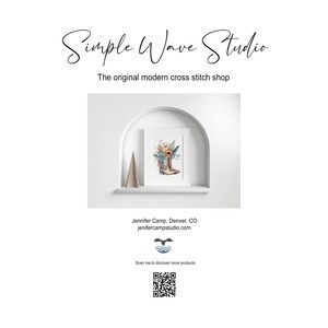 Wildflowers in Cowboy Boots Counted‎ Cross Stitch Pattern Chart